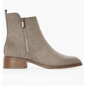 NWOT! JustFab Gray Suede Ankle Boots 1.5” Heel